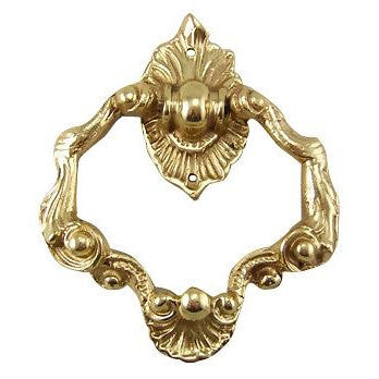 4 Inch Ornate Shell Pattern Ring Pull (Polished Brass Finish) COPPER MOUNTAIN HARDWARE