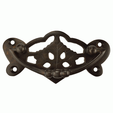 4 Inch Solid Brass Ornate Broken Leaf Bail Pull  (Oil Rubbed Bronze) COPPER MOUNTAIN HARDWARE