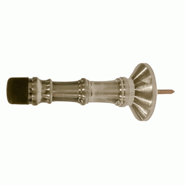 3 Inch Traditional Solid Brass Door Stop (Brushed Nickel Finish) COPPER MOUNTAIN HARDWARE