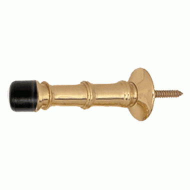 3 Inch Traditional Solid Brass Door Stop (Polished Brass Finish) COPPER MOUNTAIN HARDWARE