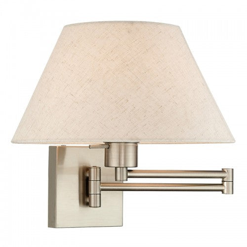 1 Light Brushed Nickel Swing Arm Wall Lamp Livex