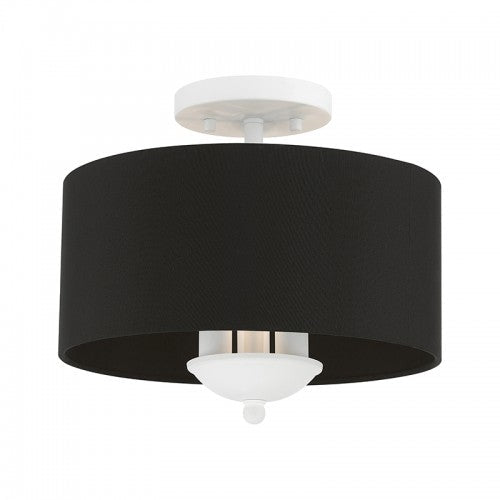 3 Light White Semi-Flush Mount Livex