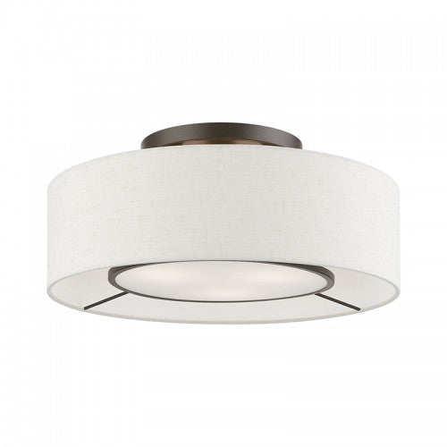 3 Light English Bronze Semi-Flush Livex