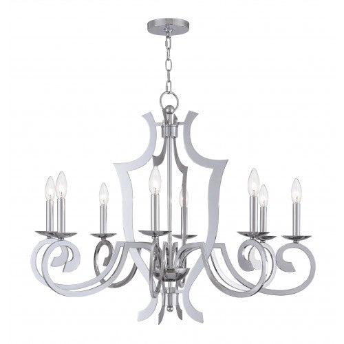 8 Light Polished Chrome Chandelier Livex
