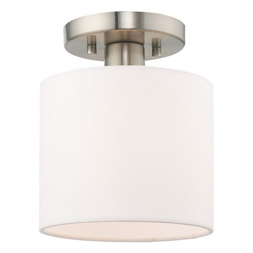 1 Light Brushed Nickel Ceiling Mount Livex