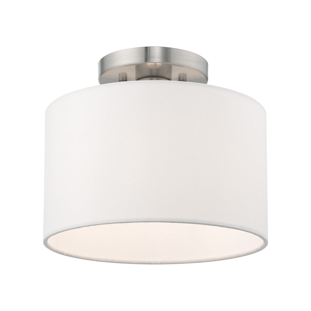 1 Light Brushed Nickel Ceiling Mount Livex