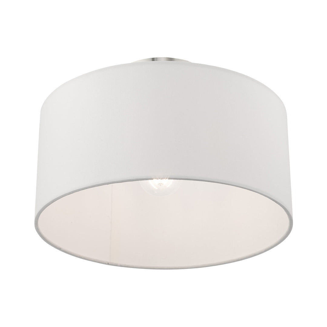 1 Light Brushed Nickel Ceiling Mount Livex