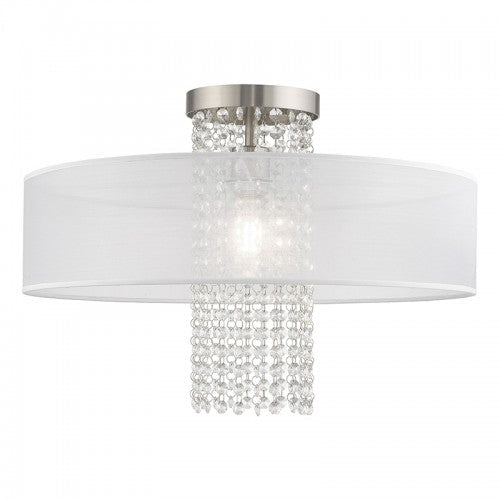 1 Light Brushed Nickel Ceiling Mount Livex