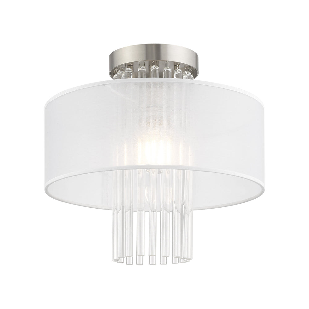 1 Light Brushed Nickel Ceiling Mount Livex