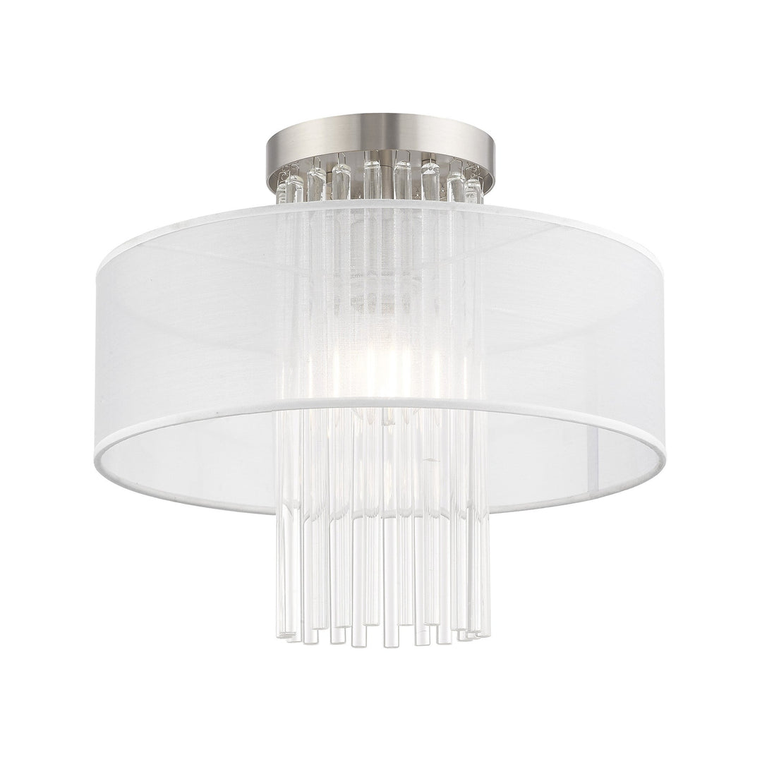 1 Light Brushed Nickel Ceiling Mount Livex