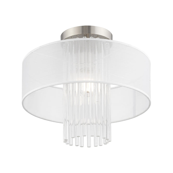 1 Light Brushed Nickel Ceiling Mount Livex