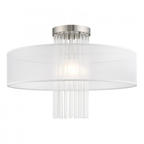 1 Light Brushed Nickel Ceiling Mount Livex