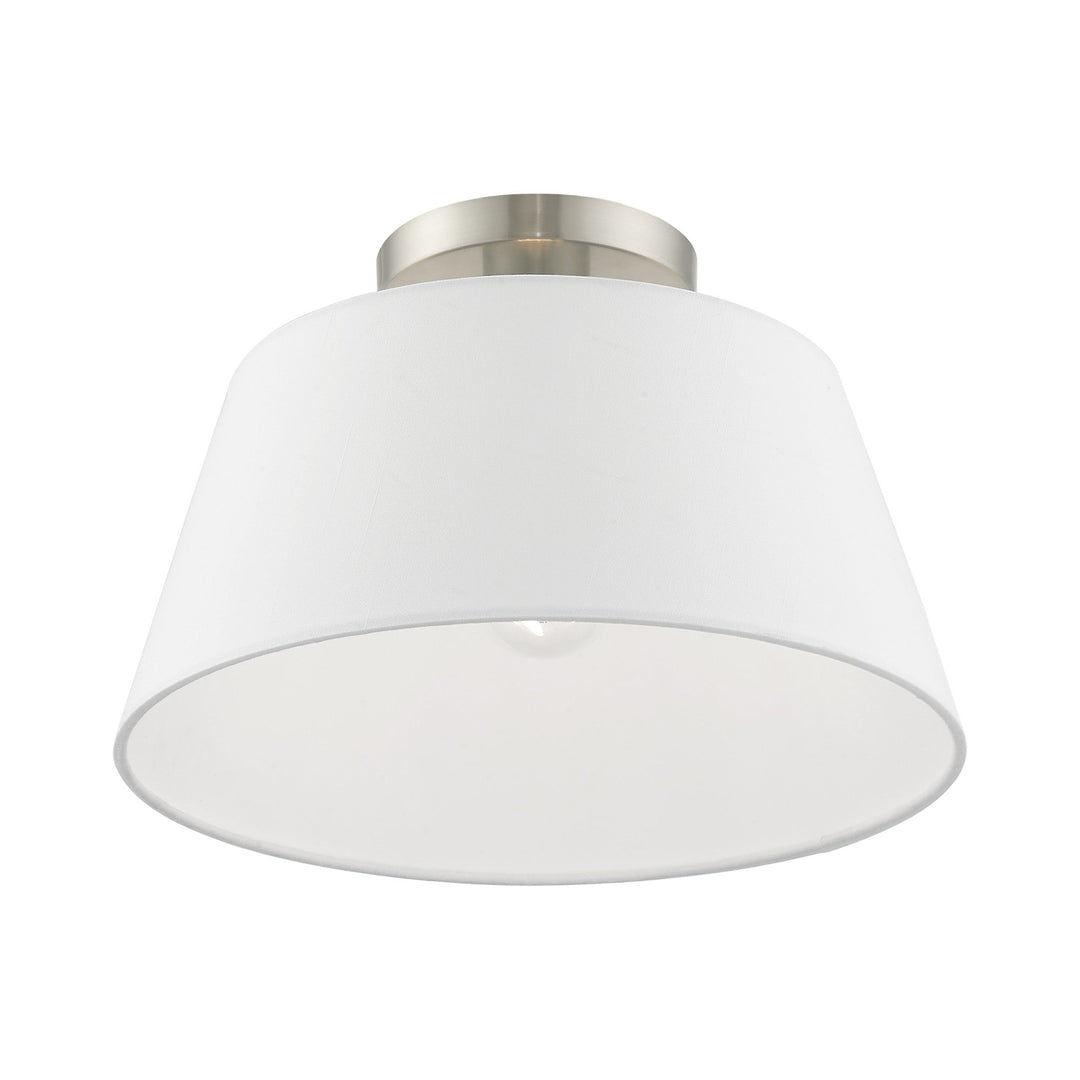 1 Light Brushed Nickel Ceiling Mount Livex