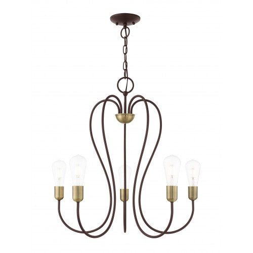 5 Light Bronze Chandelier Livex