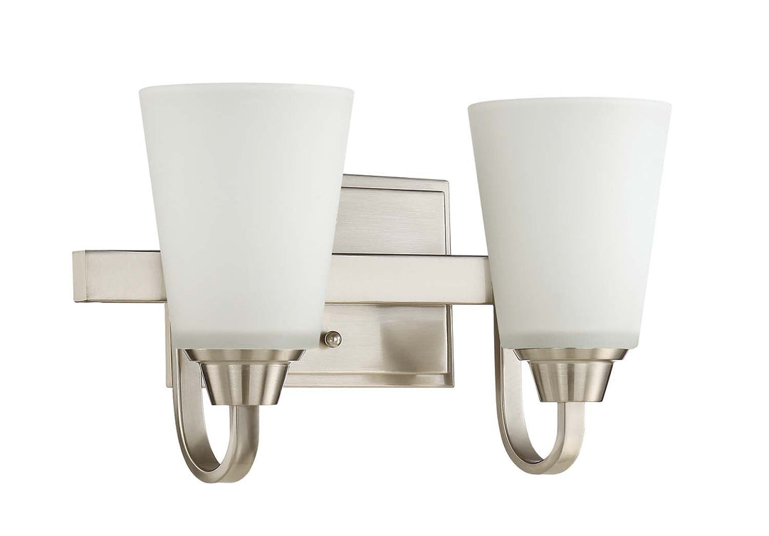 ##Antique Hardware## Grace 2 Light Vanity in Brushed Polished Nickel