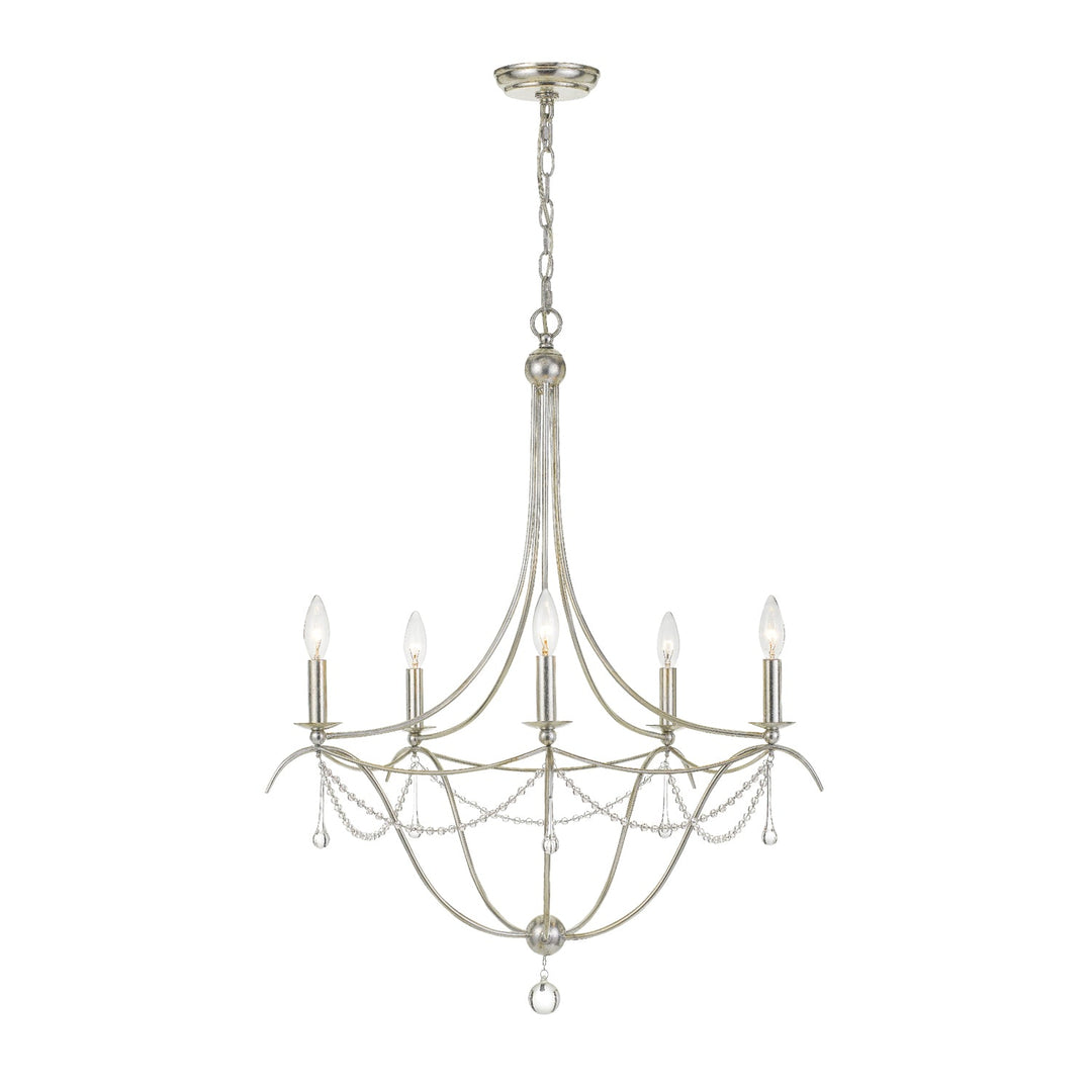 Crystorama Crystorama Metro 5 Light Crystal Beads Antique Silver Chandelier