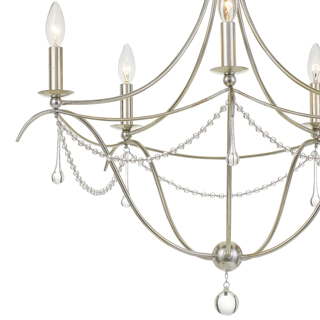 Crystorama Crystorama Metro 5 Light Crystal Beads Antique Silver Chandelier