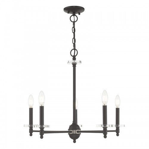 5 Light Bronze Chandelier Livex