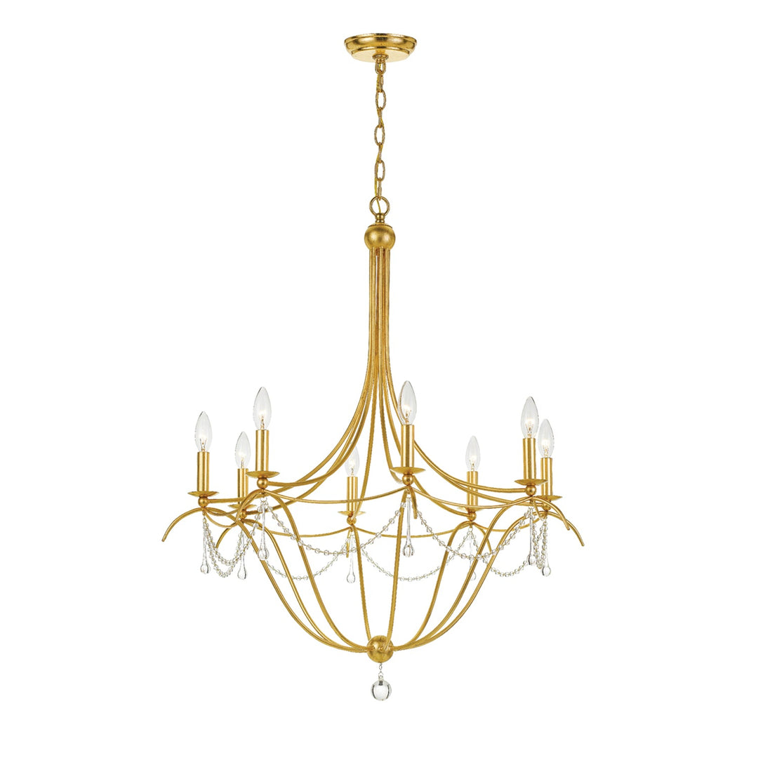 Crystorama Crystorama Metro 8 Light Crystal Beads Antique Gold Chandelier