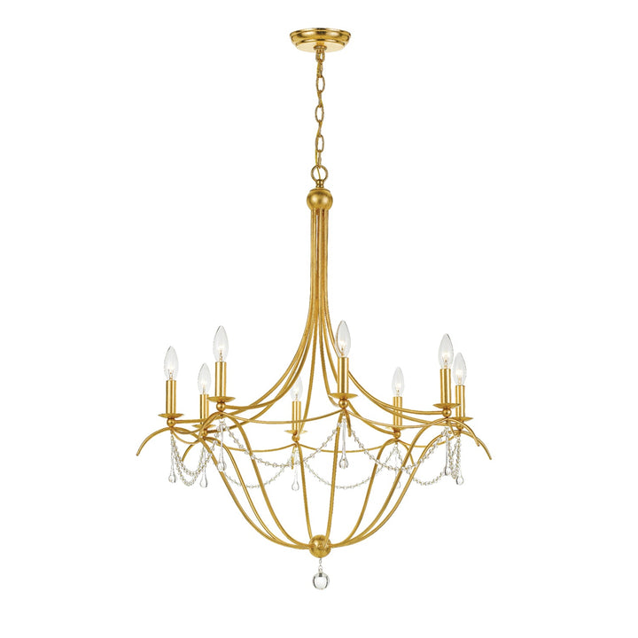 Crystorama Crystorama Metro 8 Light Crystal Beads Antique Gold Chandelier
