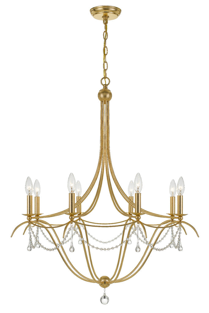 Crystorama Crystorama Metro 8 Light Crystal Beads Antique Gold Chandelier