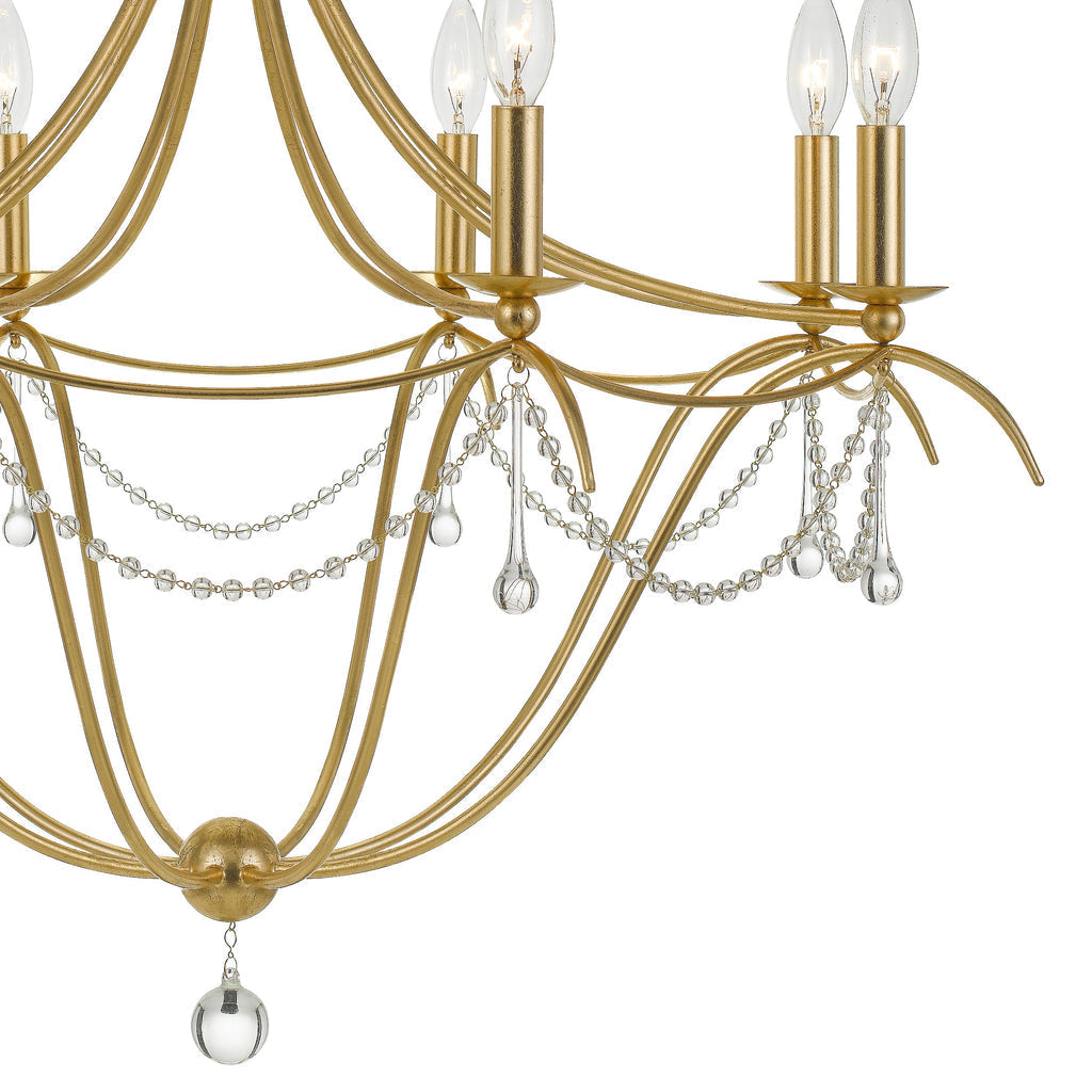 Crystorama Crystorama Metro 8 Light Crystal Beads Antique Gold Chandelier