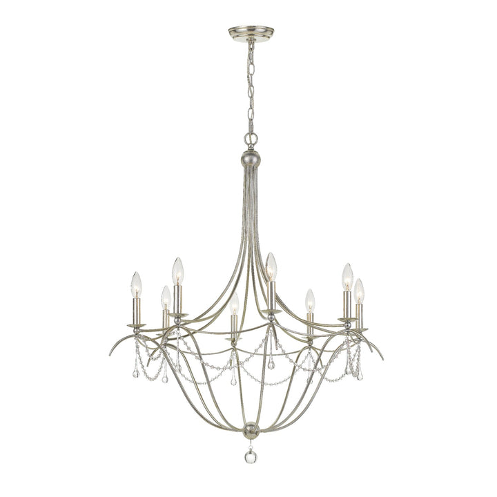 Crystorama Crystorama Metro 8 Light Crystal Beads Antique Silver Chandelier