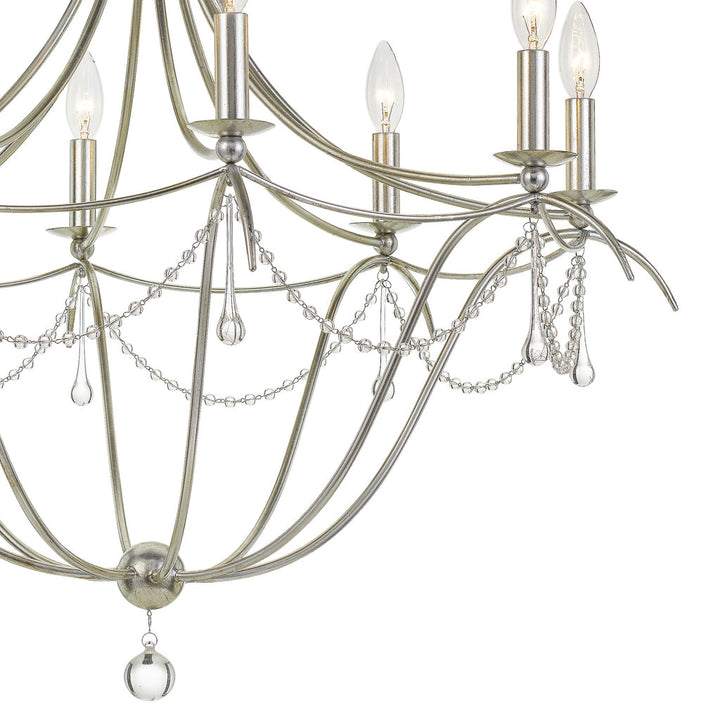 Crystorama Crystorama Metro 8 Light Crystal Beads Antique Silver Chandelier