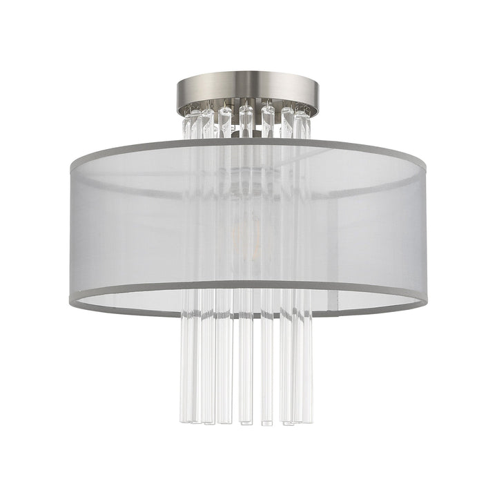 1 Light Brushed Nickel Ceiling Mount Livex