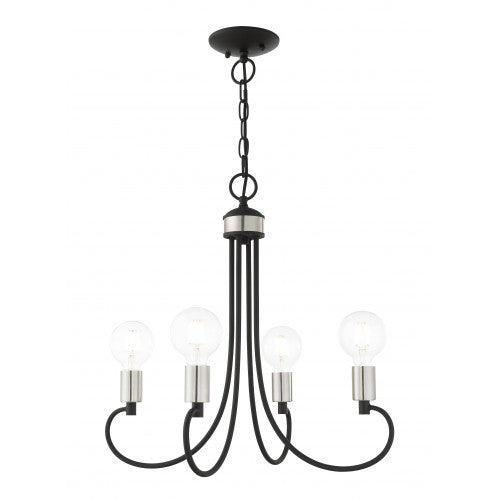 4 Light Black Chandelier Livex