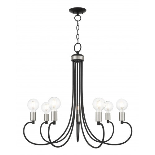 7 Light Black Chandelier Livex
