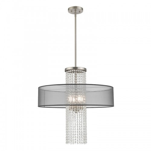 4 Light Brushed Nickel Pendant Chandelier Livex