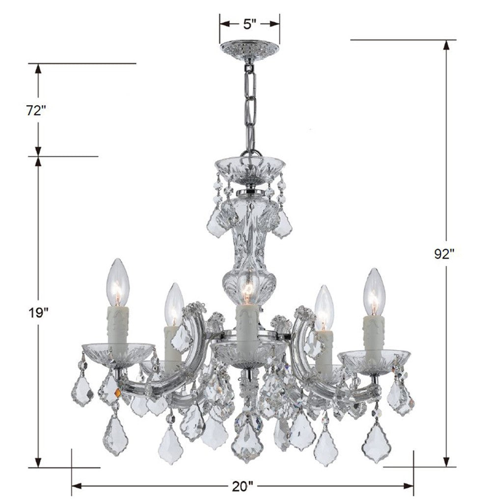 Crystorama Crystorama Maria Theresa 5 Light Spectra Crystal Polished Chrome Chandelier