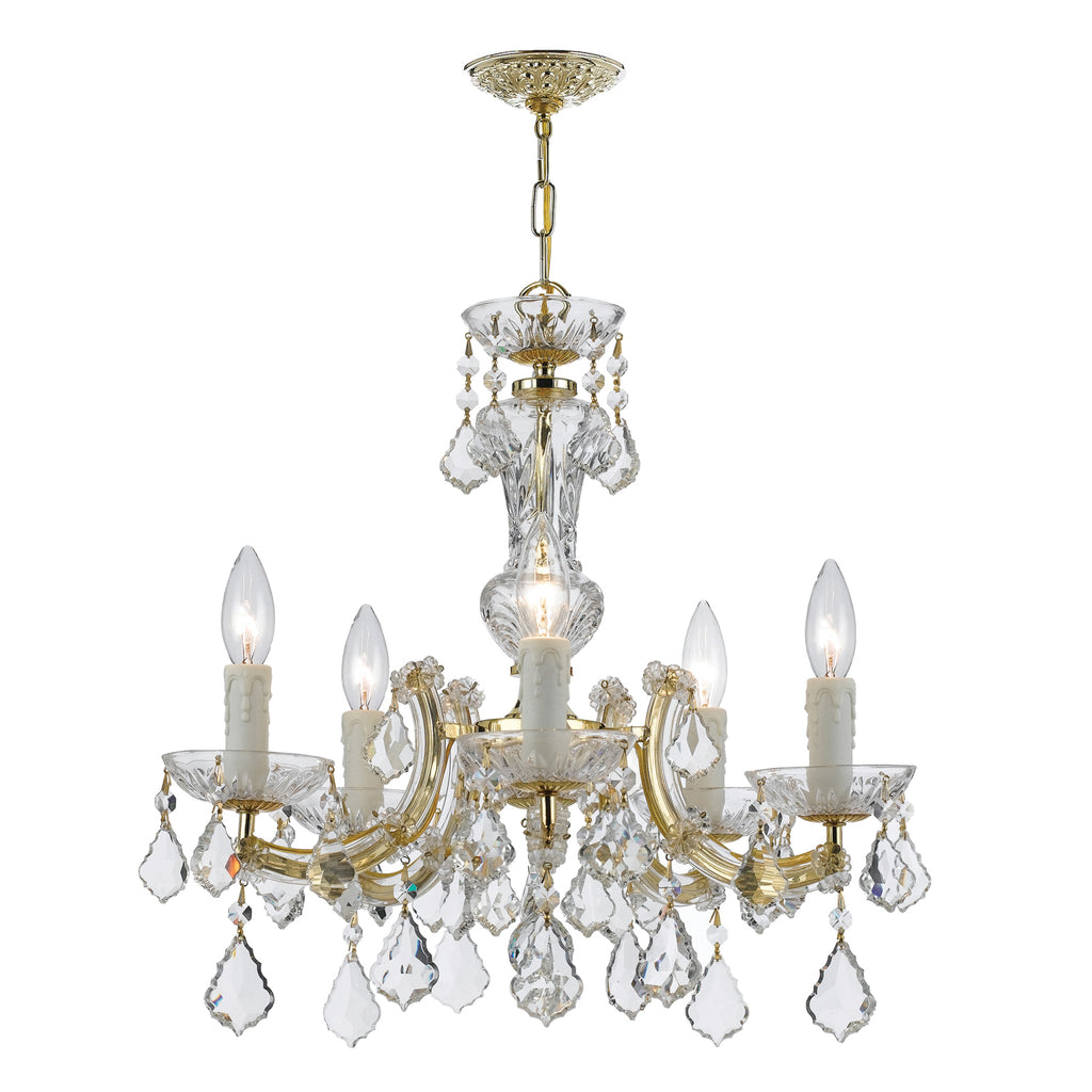 Crystorama Crystorama Maria Theresa 5 Light Hand Cut Crystal Polished Chrome Chandelier