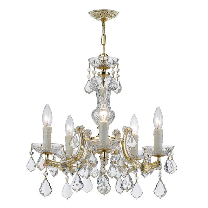 Crystorama Crystorama Maria Theresa 5 Light Hand Cut Crystal Polished Chrome Chandelier