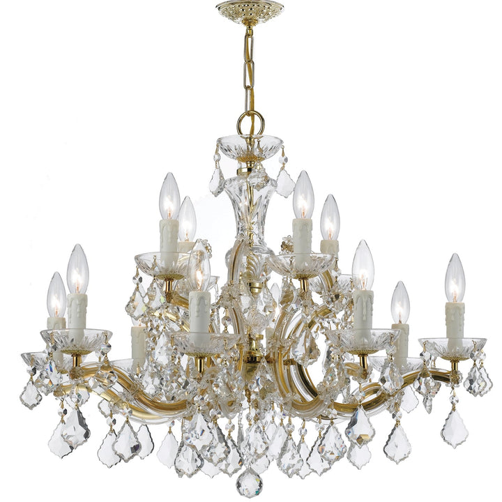 Crystorama Crystorama Maria Theresa 12 Light Spectra Crystal Gold Chandelier