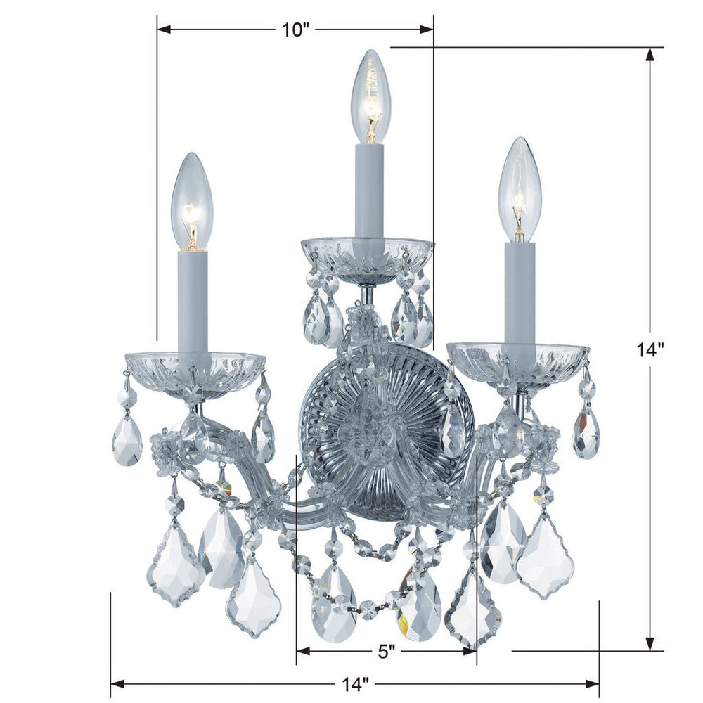Maria Theresa 3 Light Swarovski Strass Crystal Polished Chrome Sconce Crystorama