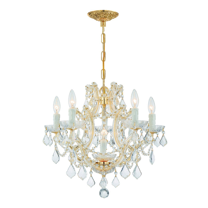 Crystorama Crystorama Maria Theresa 6 Light Hand Cut Crystal Gold Chandelier