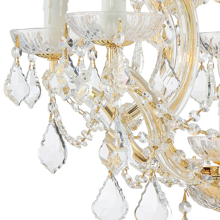 Crystorama Crystorama Maria Theresa 6 Light Hand Cut Crystal Gold Chandelier