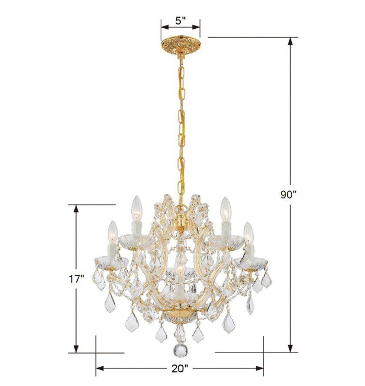 Crystorama Crystorama Maria Theresa 6 Light Spectra Crystal Gold Chandelier