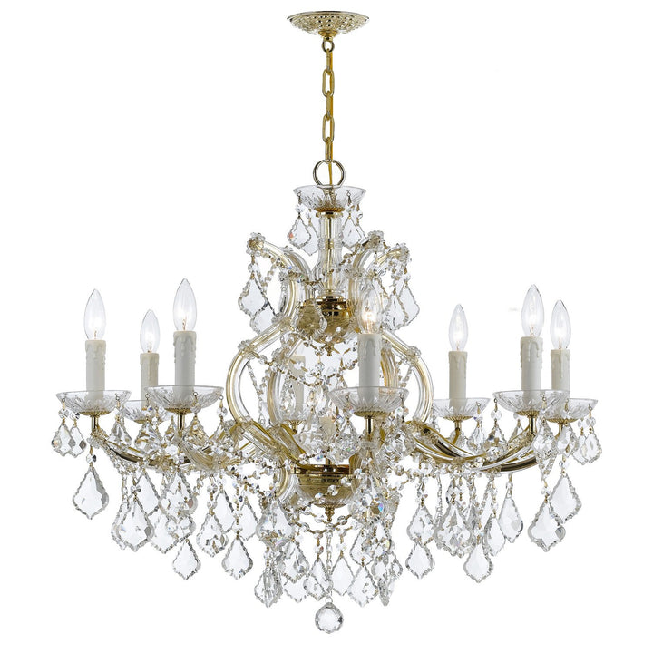 Crystorama Crystorama Maria Theresa 9 Light Spectra Crystal Gold Chandelier