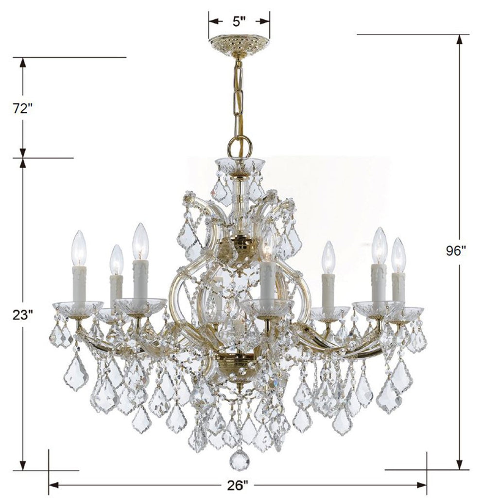 Crystorama Crystorama Maria Theresa 9 Light Spectra Crystal Gold Chandelier