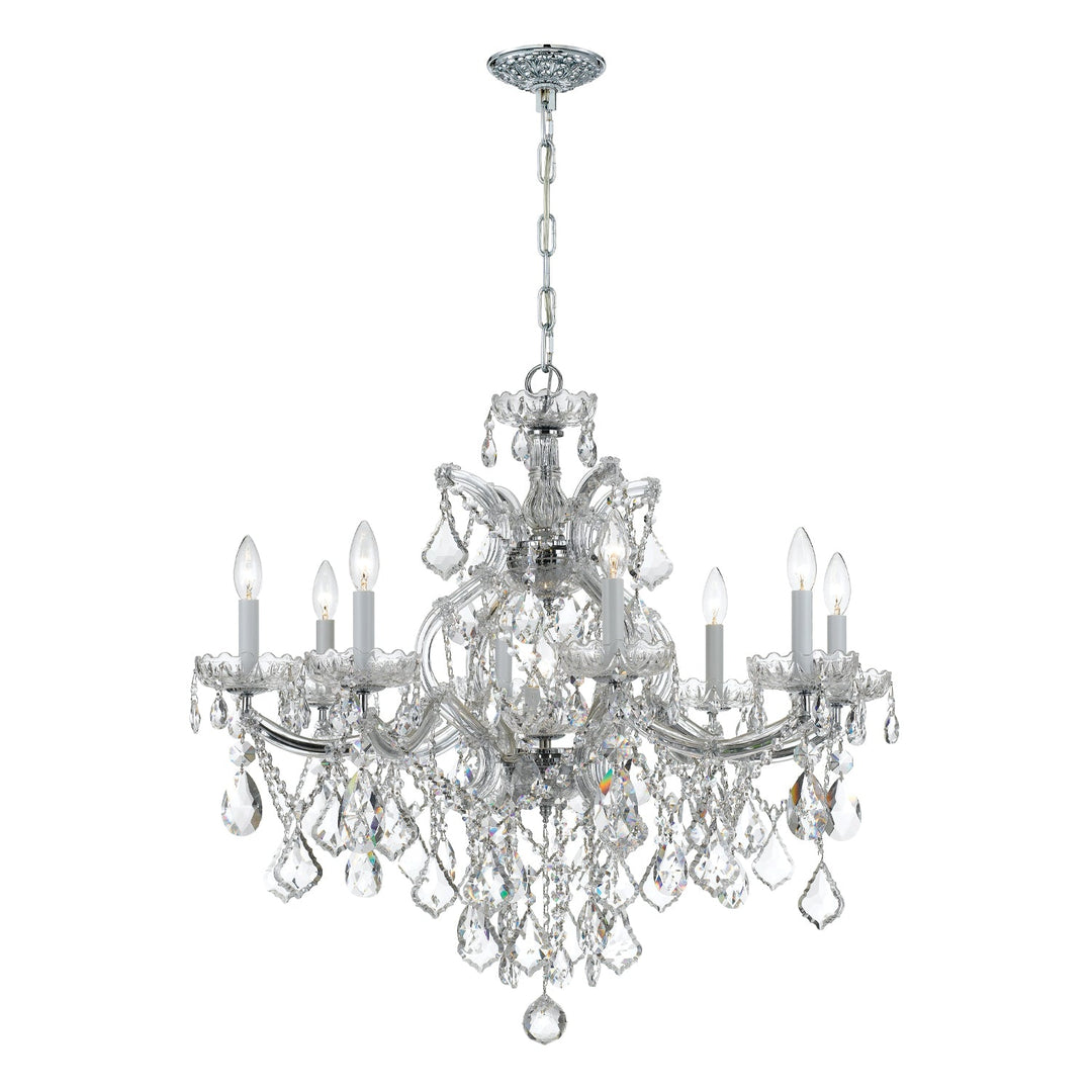 Crystorama Crystorama Maria Theresa 9 Light Hand Cut Crystal Polished Chrome Chandelier