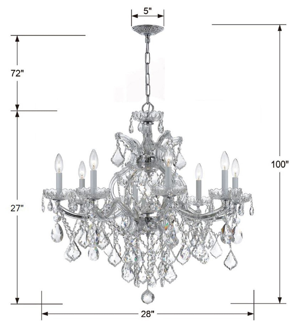 Crystorama Crystorama Maria Theresa 9 Light Hand Cut Crystal Polished Chrome Chandelier