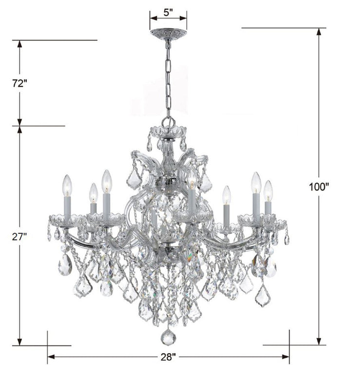 Crystorama Crystorama Maria Theresa 9 Light Swarovski Strass Crystal Polished Chrome Chandelier