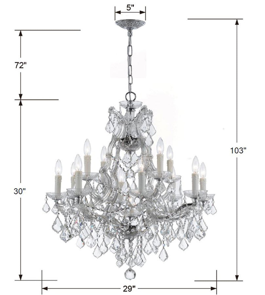 Crystorama Crystorama Maria Theresa 13 Light Swarovski Strass Crystal Polished Chrome Chandelier
