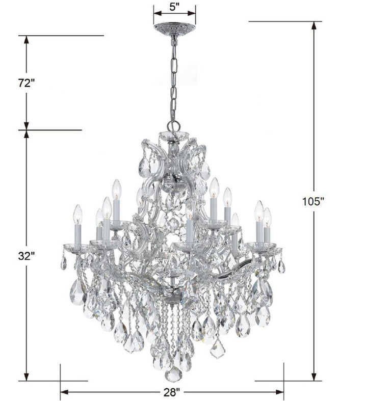 Crystorama Crystorama Maria Theresa 13 Light Spectra Crystal Polished Chrome Chandelier