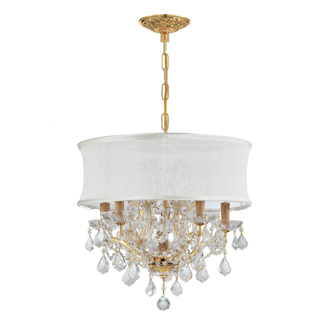 Crystorama Crystorama Brentwood 6 Light Crystal Gold Drum Shade Chandelier