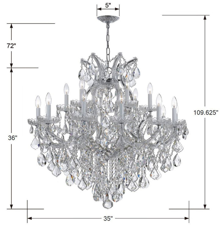 Crystorama Crystorama Maria Theresa 19 Light Spectra Crystal Polished Chrome Chandelier