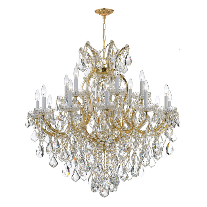Crystorama Crystorama Maria Theresa 19 Light Clear Italian Crystal Gold Chandelier